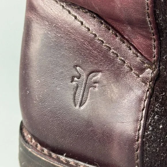 Frye PAIGE DENIM Leather Riding Boots, Size 1/2 - Main Image